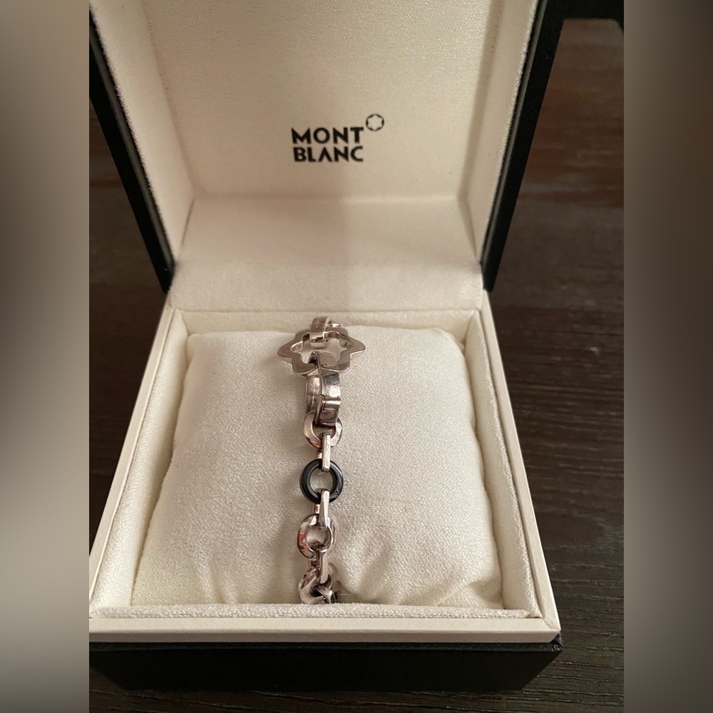 Authentic Montblanc Silver Onyx bracelet